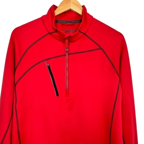 Sunice Mens Alexander SuperliteFX Stretch Thermal Half-Zip Pullover Sz Large Red - Picture 3 of 8